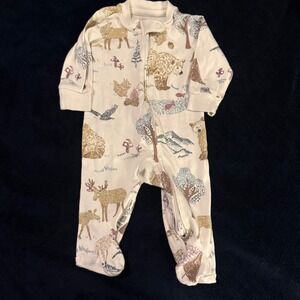 Little Planet by Carters Baby‎ 3M Organic Cotton Woodland Bear Moose Sleeper PJS